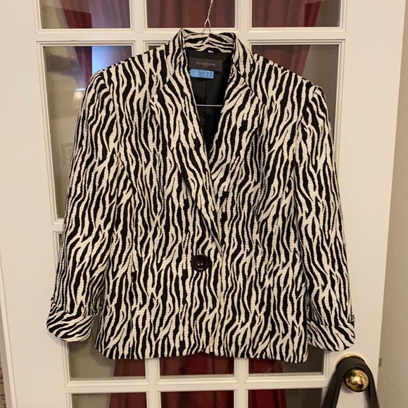 Liz Claiborne, Black & White Print Blazer - Picture 1 of 9
